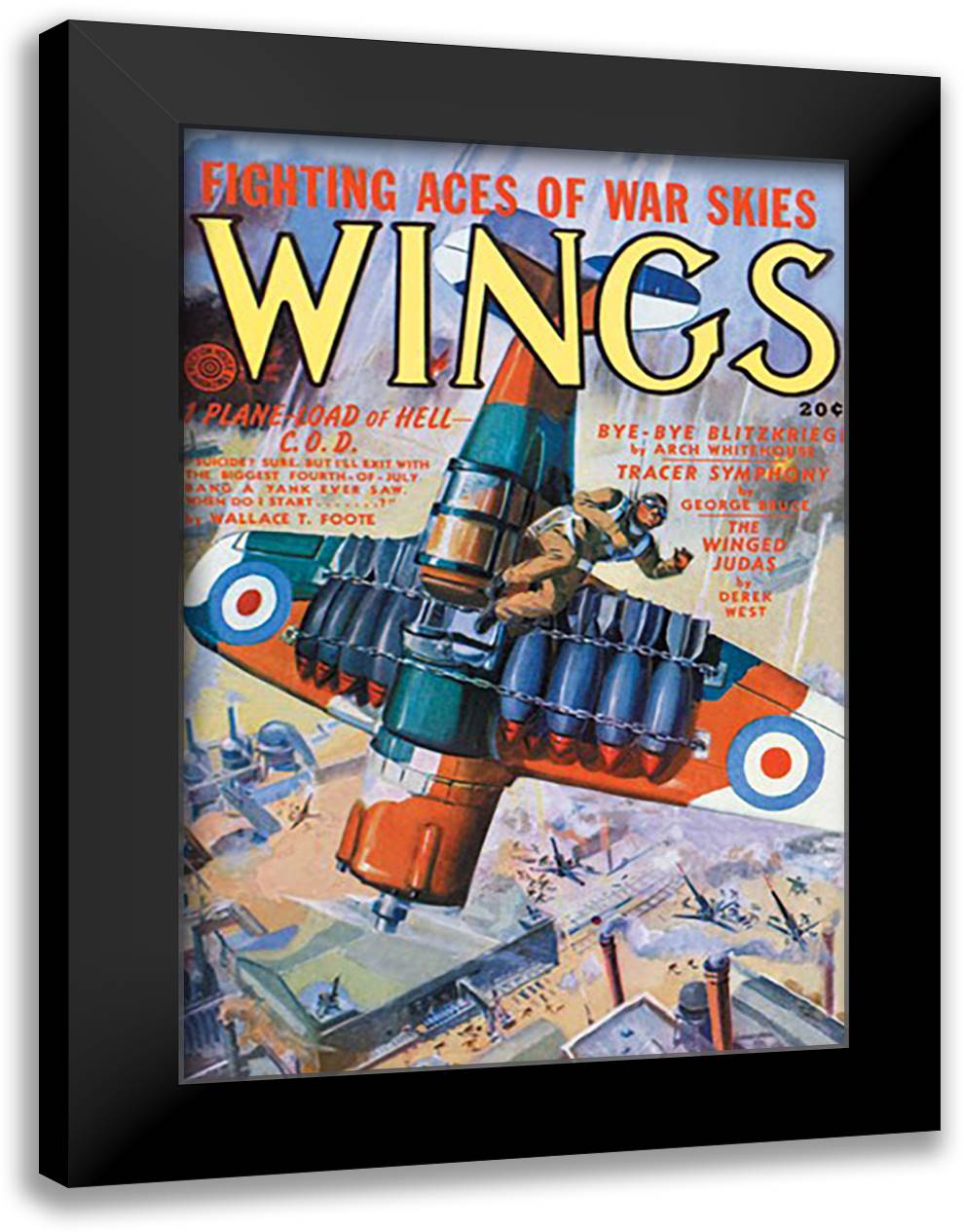 Bye Bye, Blitzkrieg! 16x22 Black Modern Wood Framed Art Print Poster