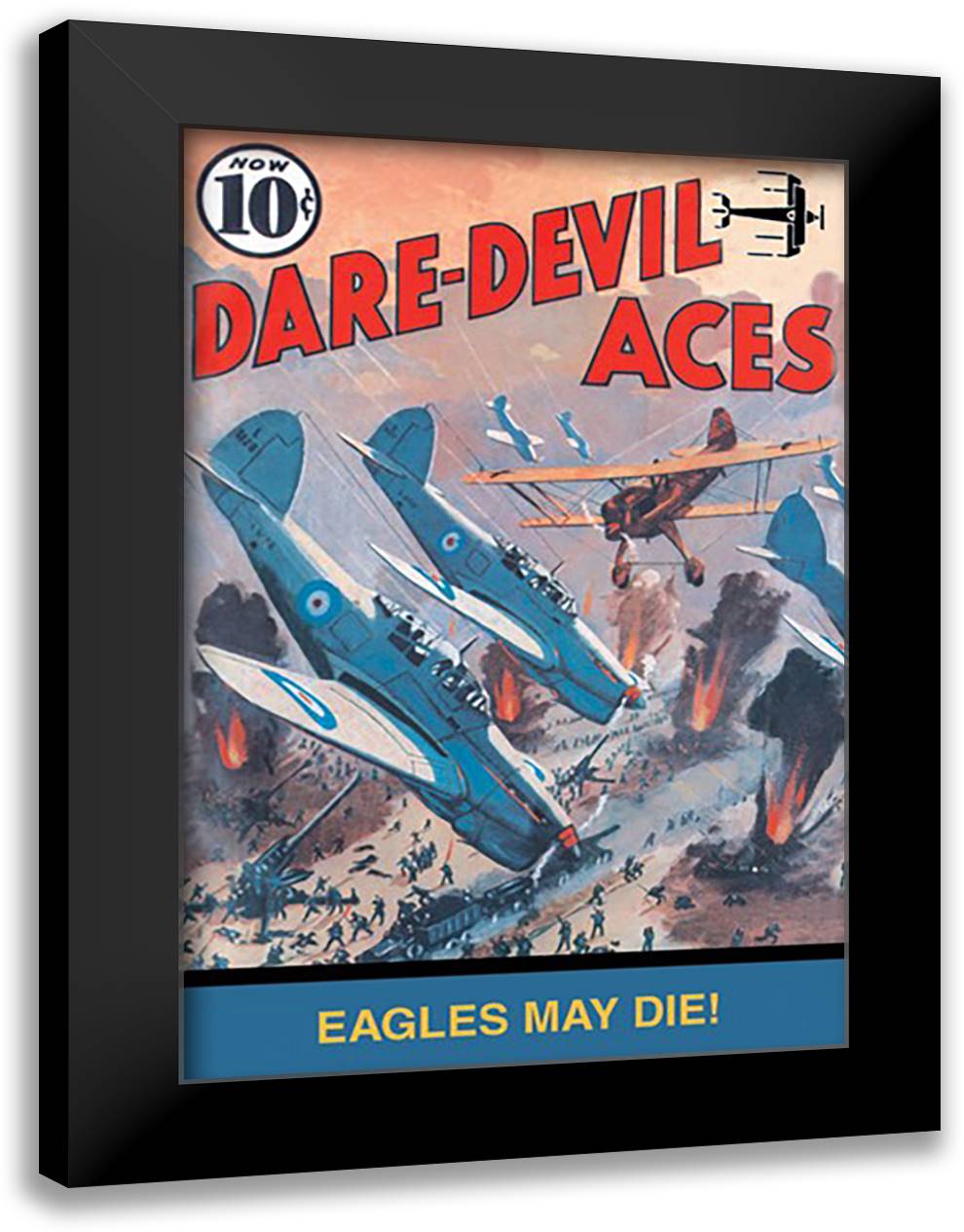 Eagles May Die 16x22 Black Modern Wood Framed Art Print Poster