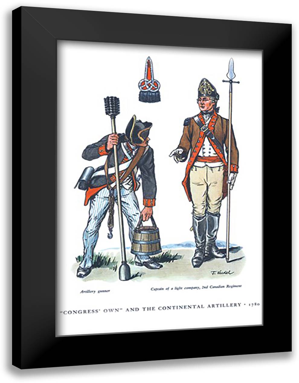 Congress' Own and the Continental Artillery, 1780 16x22 Black Modern Wood Framed Art Print Poster