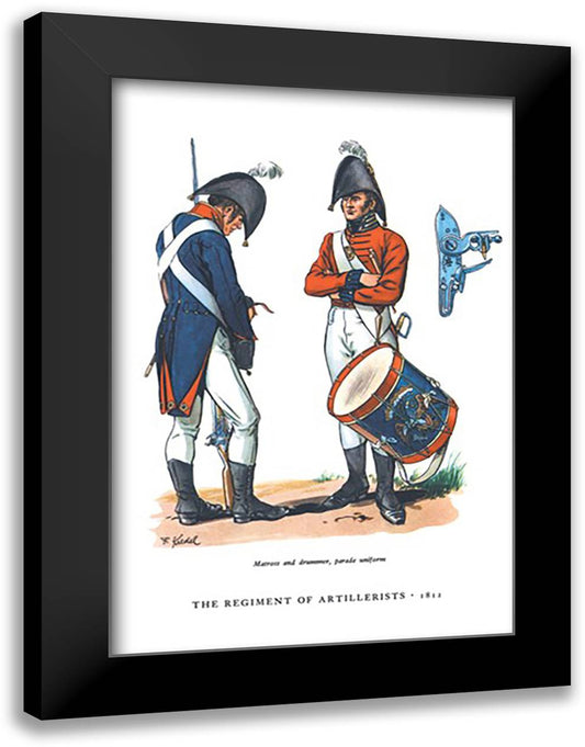 Regiment of Artillerists, 1812 16x22 Black Modern Wood Framed Art Print Poster