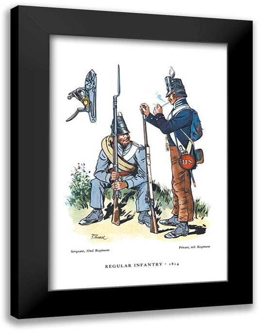 Regular Infantry, 1814 16x22 Black Modern Wood Framed Art Print Poster