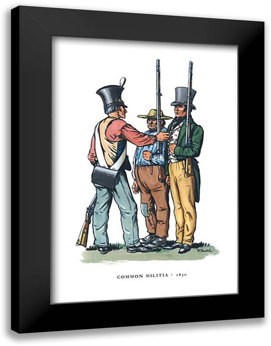 Common Militia, 1830 16x22 Black Modern Wood Framed Art Print Poster