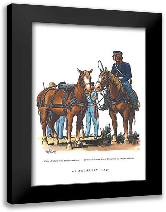 Third Artillery, 1847 16x22 Black Modern Wood Framed Art Print Poster