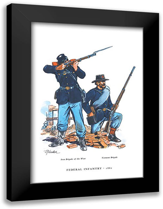 Federal Infantry, 1862 16x22 Black Modern Wood Framed Art Print Poster