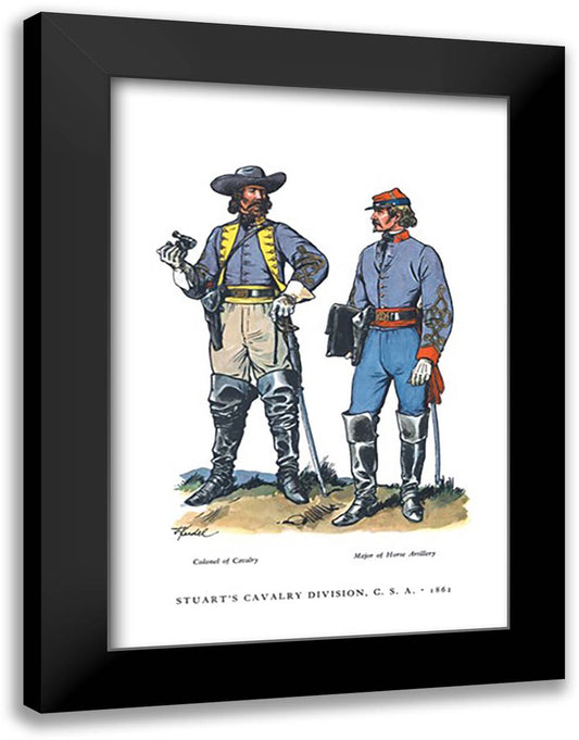 Stuart's Cavalry Division, C. S. A., 1862 16x22 Black Modern Wood Framed Art Print Poster