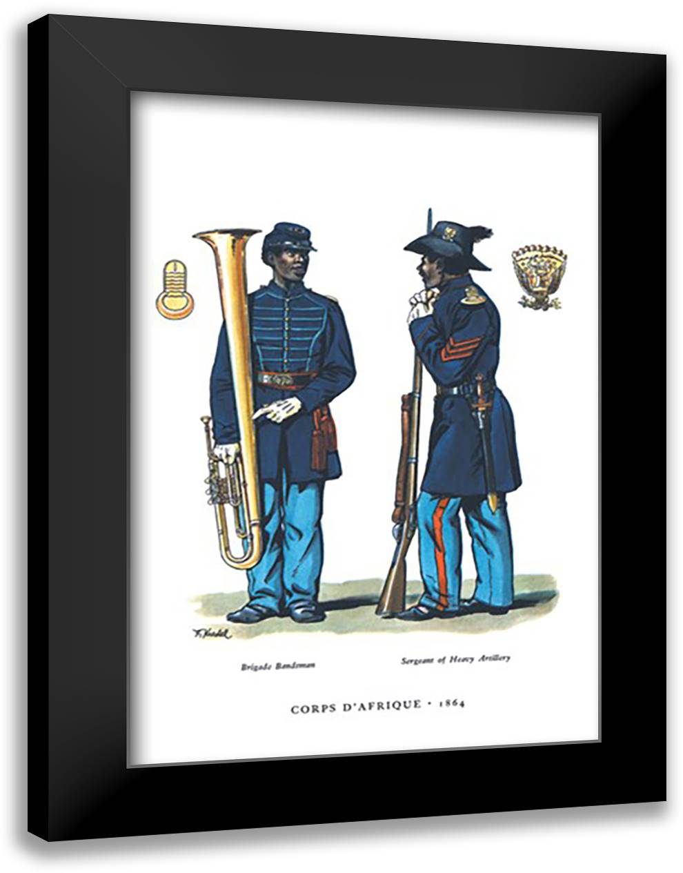 Corps D'Afrique, 1864 16x22 Black Modern Wood Framed Art Print Poster