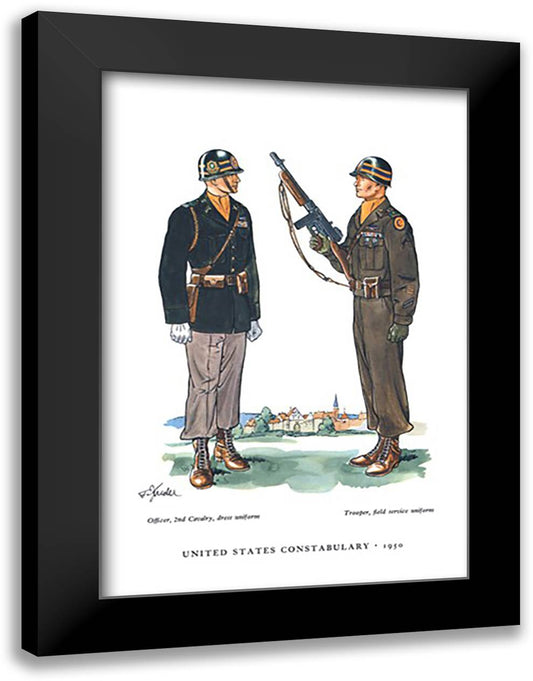 United States Constabulary, 1950 16x22 Black Modern Wood Framed Art Print Poster