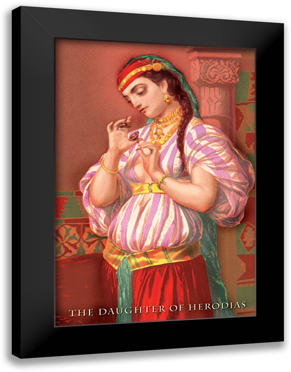 Daughters of Herodias 16x22 Black Modern Wood Framed Art Print Poster