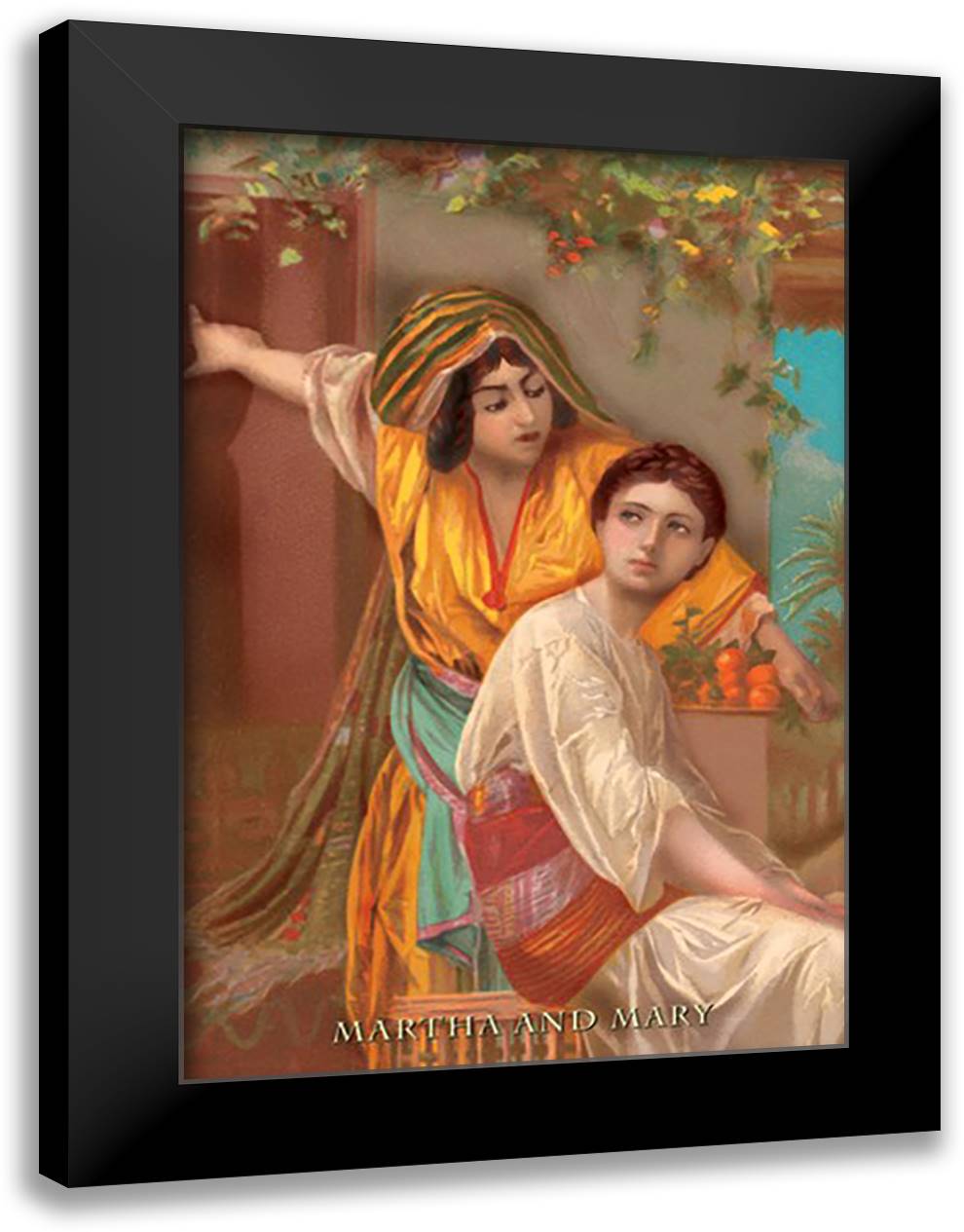 Martha and Mary 16x22 Black Modern Wood Framed Art Print Poster