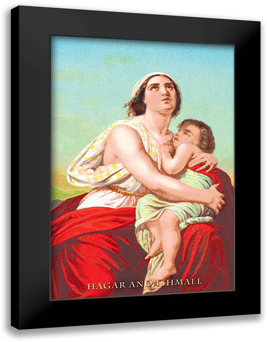 Hagar and Ishmael 16x22 Black Modern Wood Framed Art Print Poster