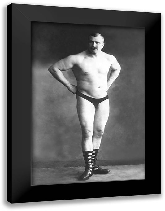 Bodybuilder with Hands on Hips 16x22 Black Modern Wood Framed Art Print Poster