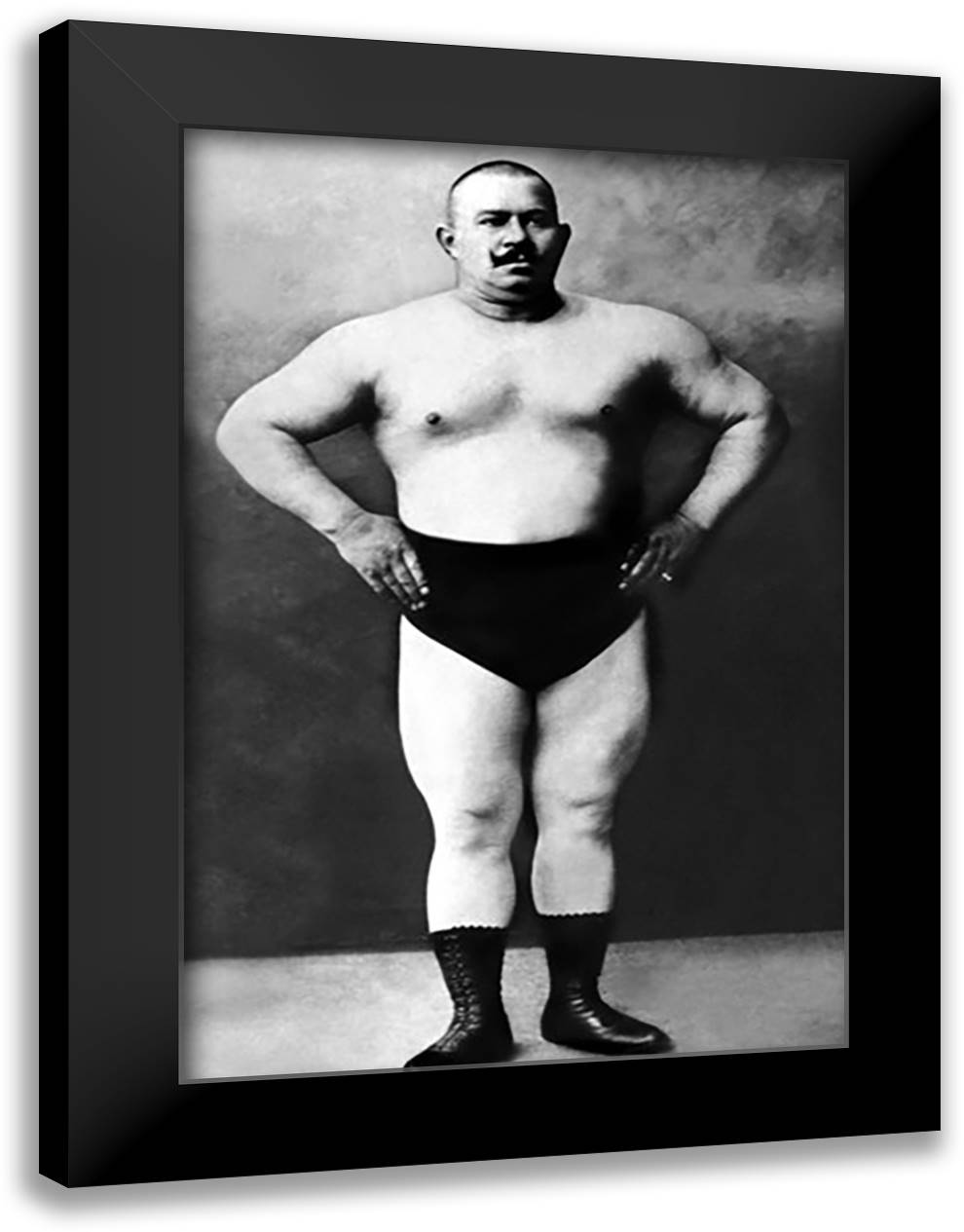 Bodybuilder in Hands on Hips Pose 16x22 Black Modern Wood Framed Art Print Poster