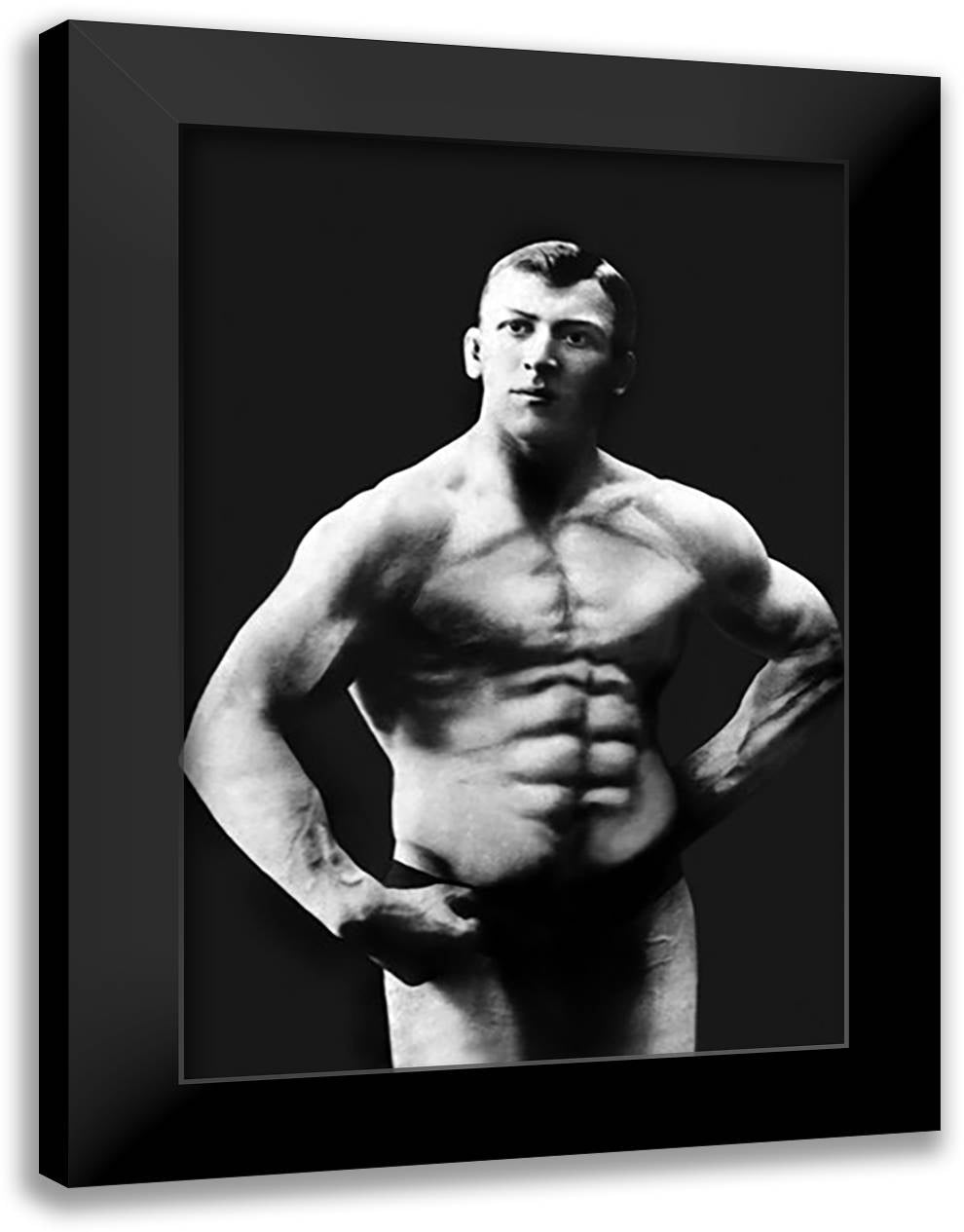 Perfect Abs 16x22 Black Modern Wood Framed Art Print Poster