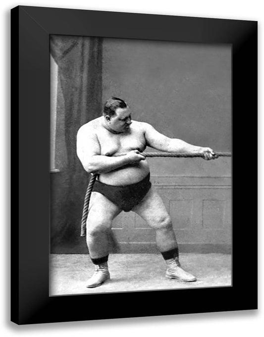 Tug of War Flex 16x22 Black Modern Wood Framed Art Print Poster