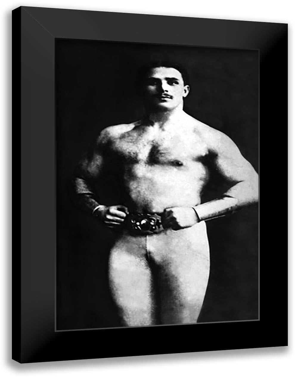 Bodybuilder in Tights 16x22 Black Modern Wood Framed Art Print Poster