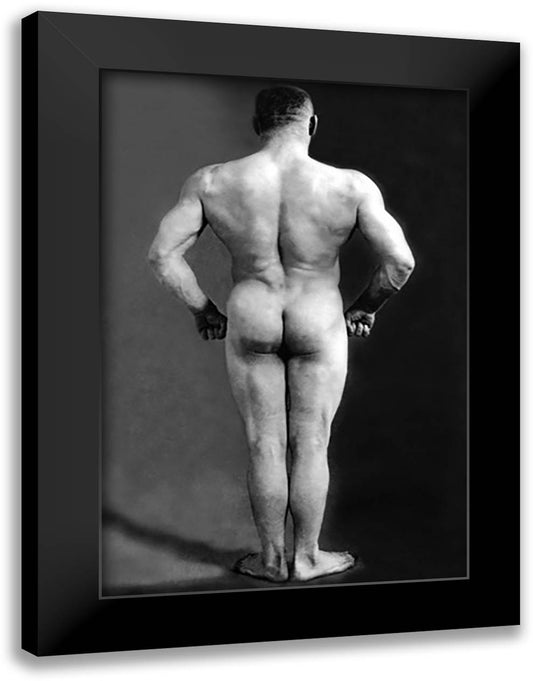 Bodybuilder's Back 16x22 Black Modern Wood Framed Art Print Poster