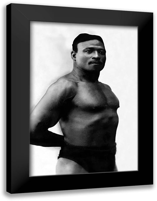 Bodybuilder's Shadowed Torso 16x22 Black Modern Wood Framed Art Print Poster