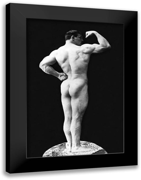 Statuesque Back and Arm Curl 16x22 Black Modern Wood Framed Art Print Poster