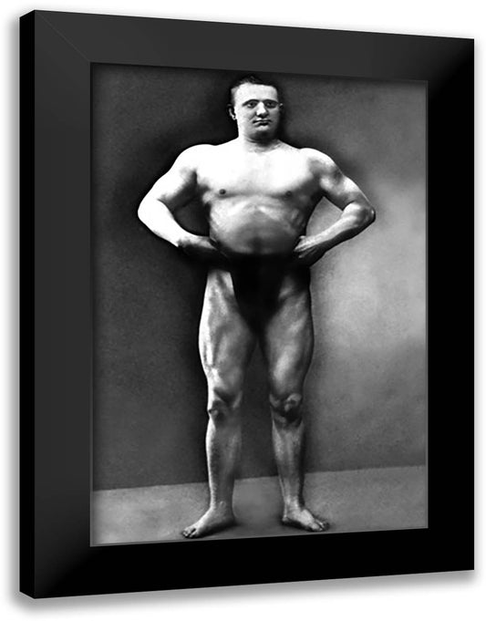 Strongman Pose 16x22 Black Modern Wood Framed Art Print Poster