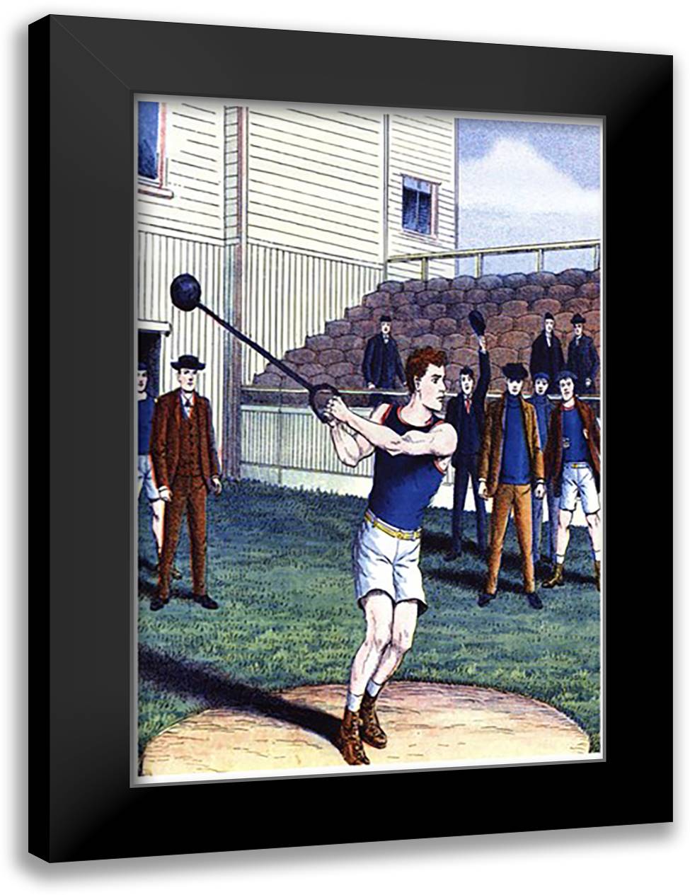 Hammer Throw 16x22 Black Modern Wood Framed Art Print Poster