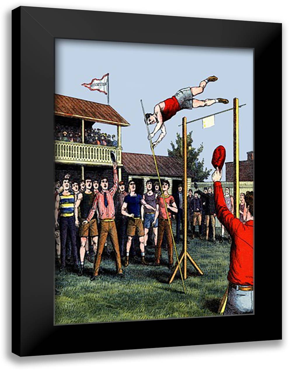 Pole-Vaulter 16x22 Black Modern Wood Framed Art Print Poster