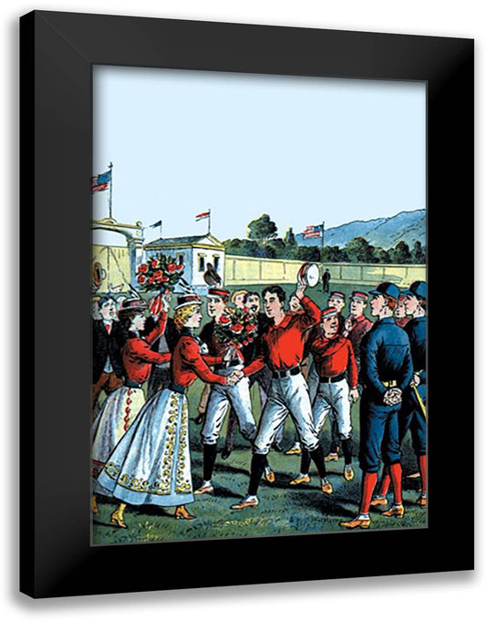 Flowers for the Winning Team 16x22 Black Modern Wood Framed Art Print Poster