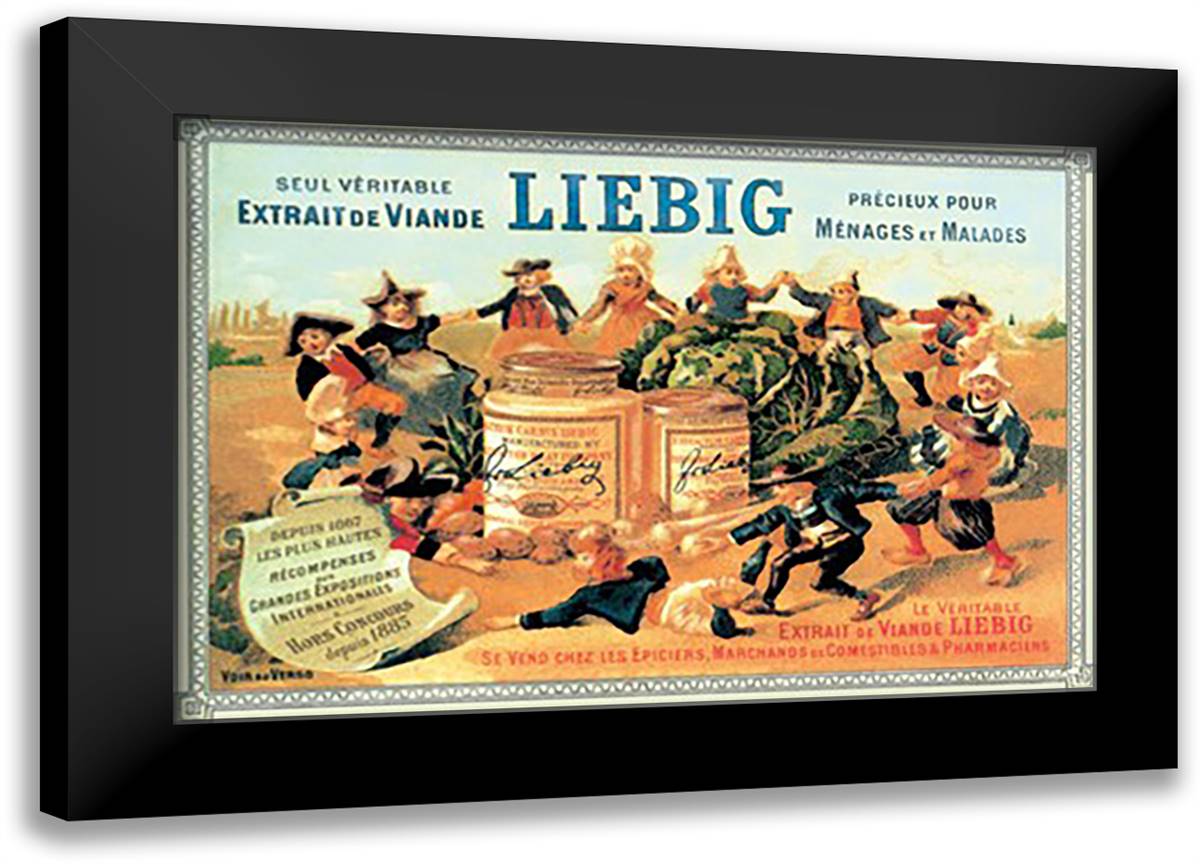 Meat Extract Advertisement - "Liebig" 22x16 Black Modern Wood Framed Art Print Poster by Steinlen, Theophile-Alexandre