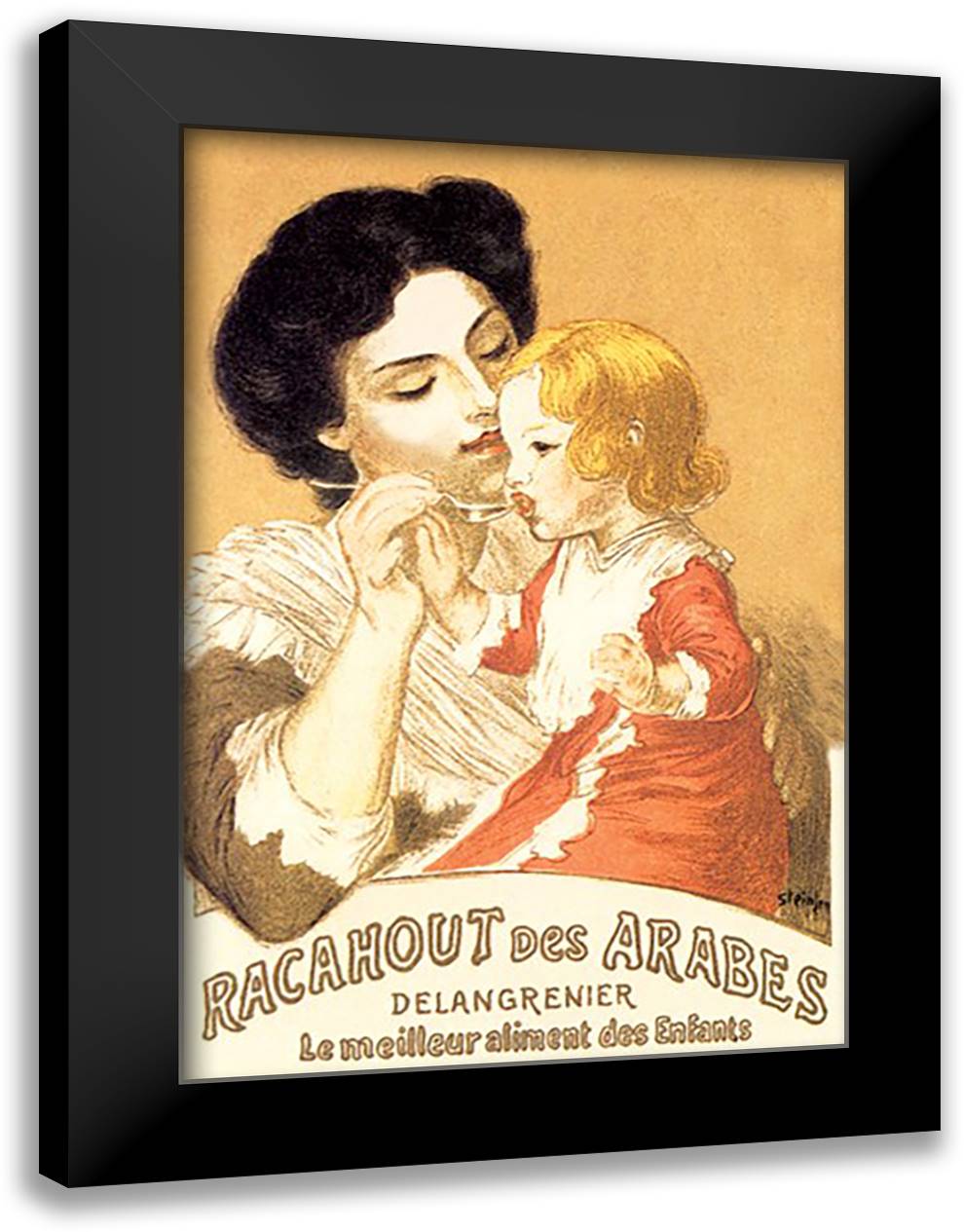 Racahout des Arabes 16x22 Black Modern Wood Framed Art Print Poster by Steinlen, Theophile-Alexandre
