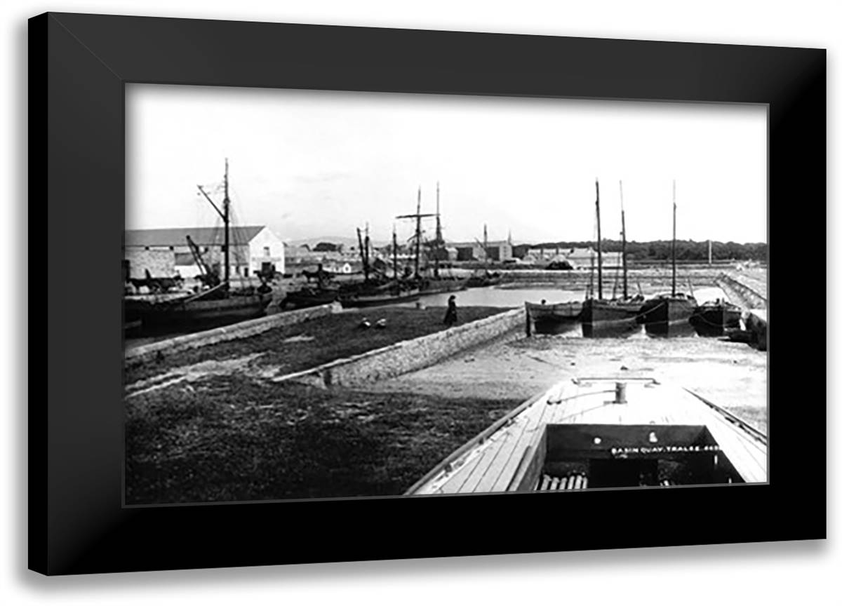 Tralee Basin Quay, Ireland 22x16 Black Modern Wood Framed Art Print Poster