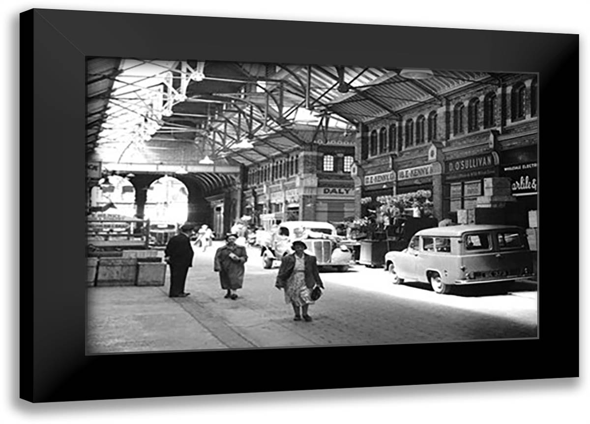 Dublin's Covered Market 22x16 Black Modern Wood Framed Art Print Poster