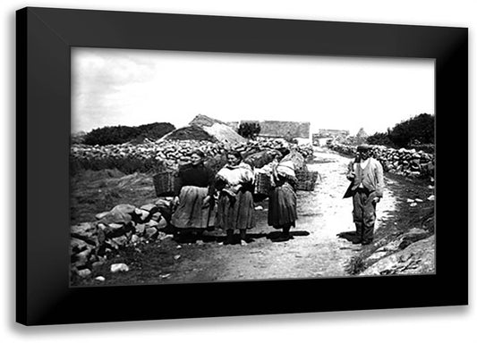 Connemara Turf, Ireland 22x16 Black Modern Wood Framed Art Print Poster