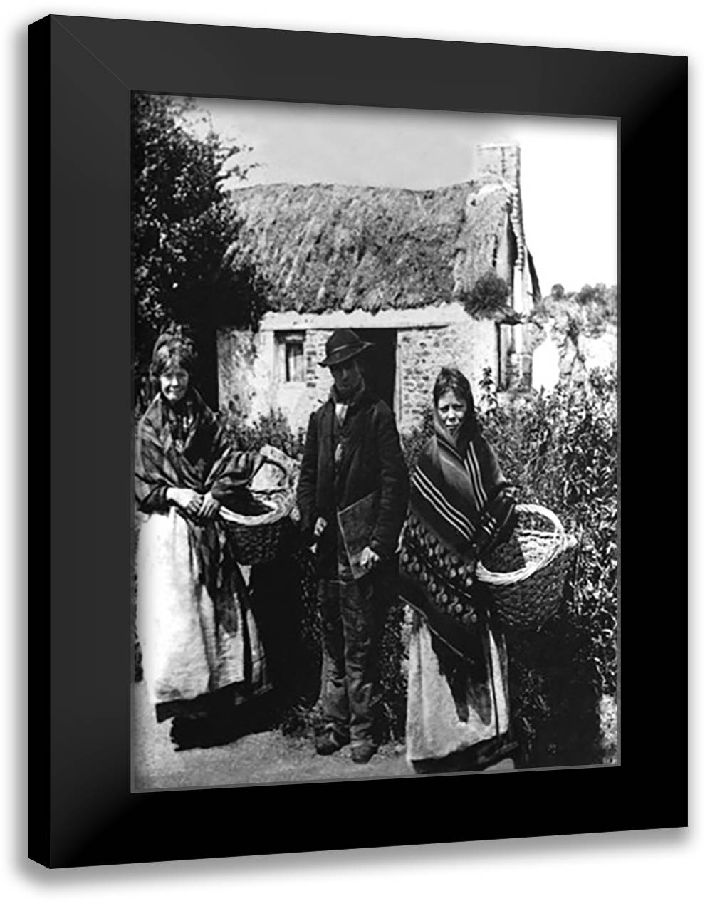 Irish Peasants 16x22 Black Modern Wood Framed Art Print Poster