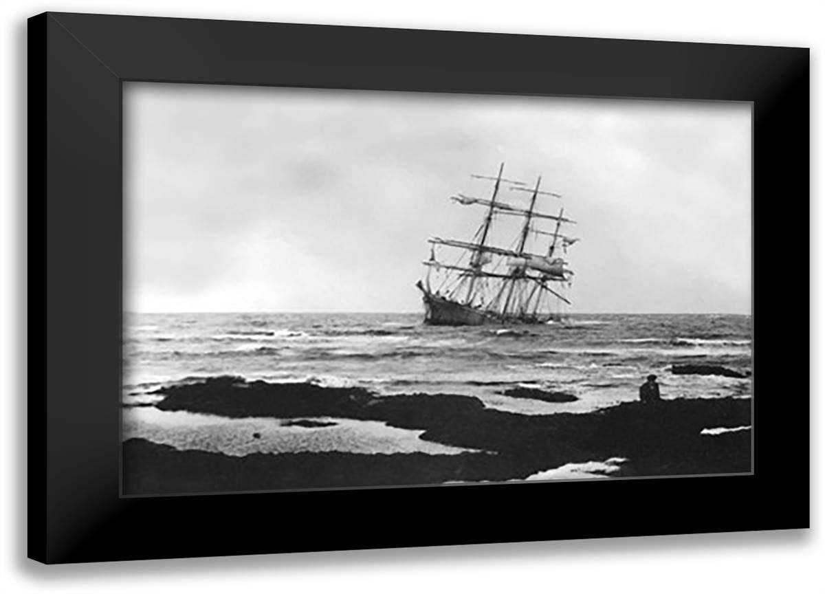 Sinking Ship, County Clare, Ireland 22x16 Black Modern Wood Framed Art Print Poster