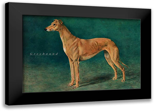 Coursing Greyhound 22x16 Black Modern Wood Framed Art Print Poster