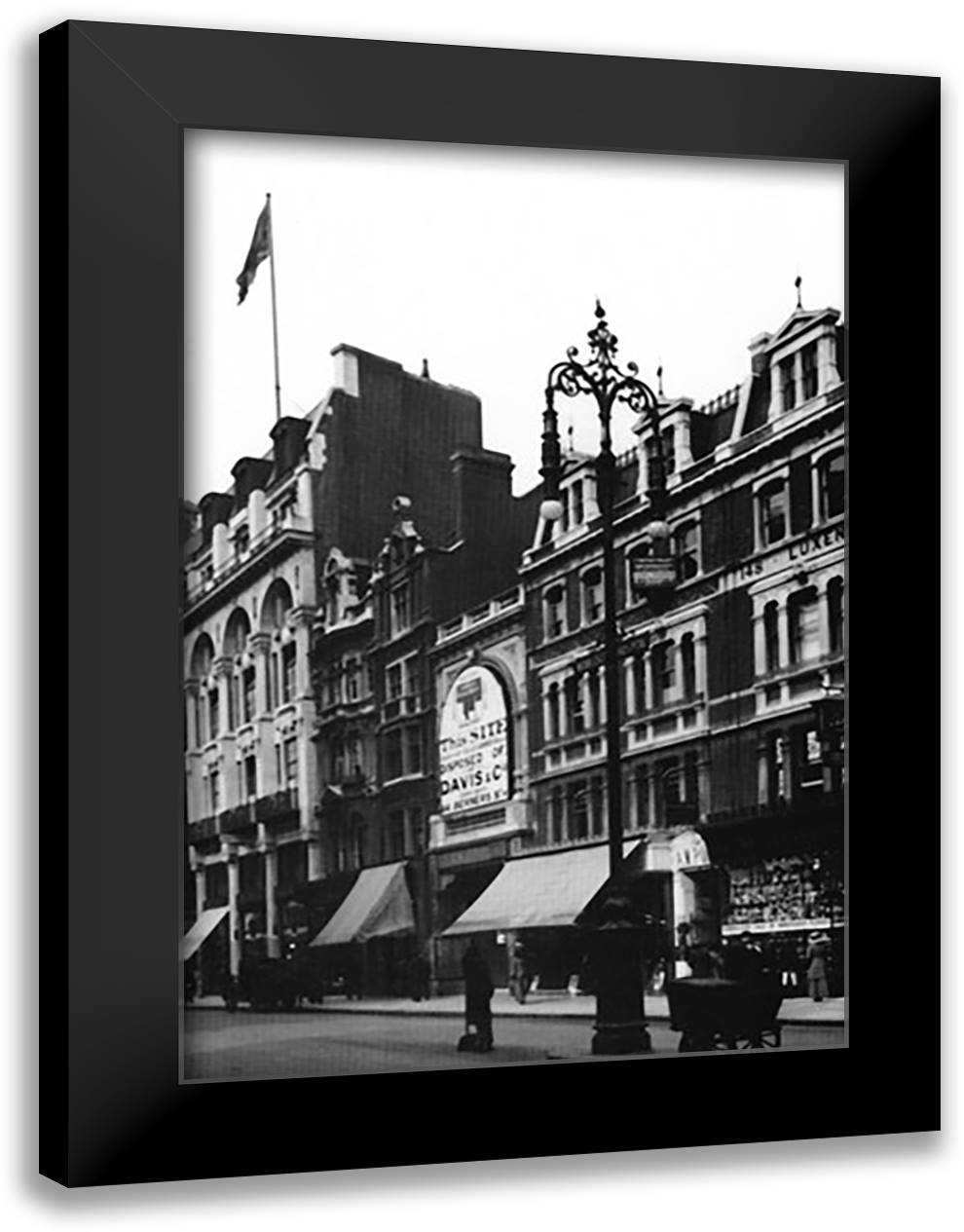 London Street 16x22 Black Modern Wood Framed Art Print Poster