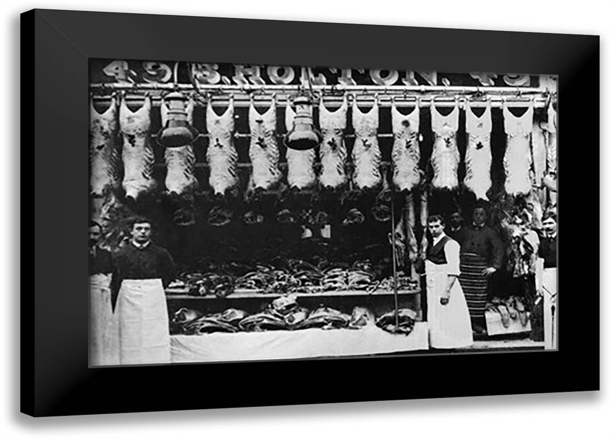 Hammersmith Butcher, London 22x16 Black Modern Wood Framed Art Print Poster