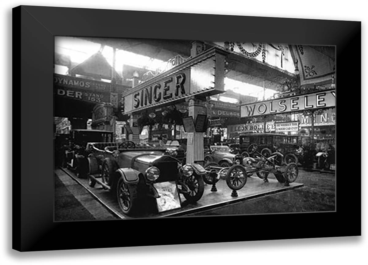 Olympia Motor Show, London 22x16 Black Modern Wood Framed Art Print Poster