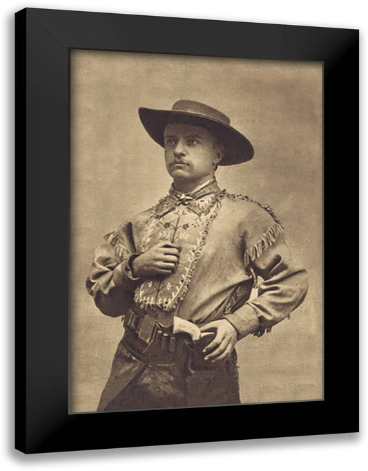 Theodore Roosevelt, The Ranchman 16x22 Black Modern Wood Framed Art Print Poster