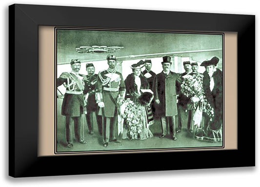 President Roosevelt and Prince Henry of Prussia 22x16 Black Modern Wood Framed Art Print Poster