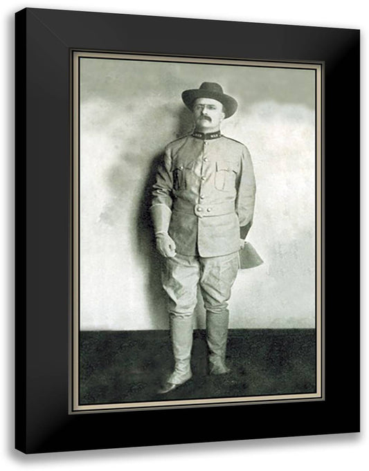 Theodore Roosevelt, Lt.-Colonel of the Rough Riders 16x22 Black Modern Wood Framed Art Print Poster