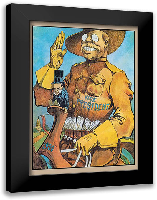 Theodore Roosevelt for Vice President, 1900 16x22 Black Modern Wood Framed Art Print Poster