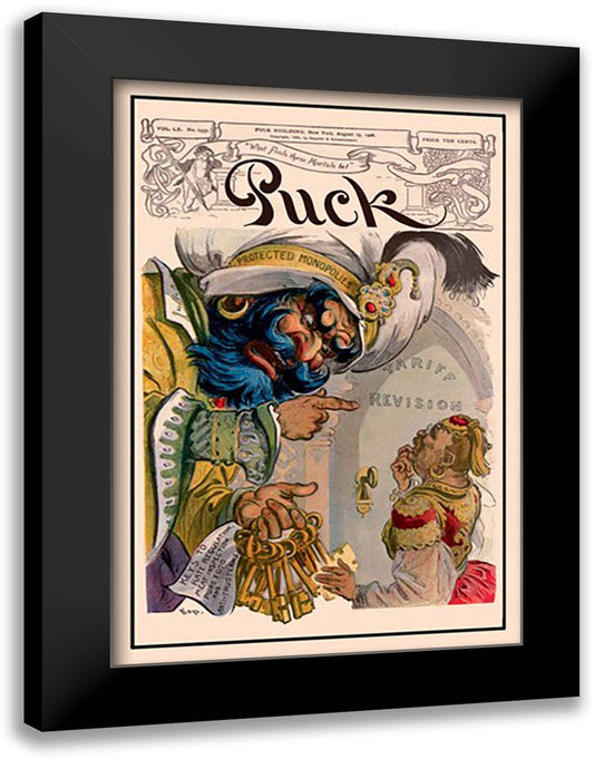 Puck Magazine: A Trip to Fatima Ted 16x22 Black Modern Wood Framed Art Print Poster