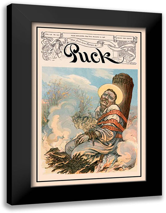 Puck Magazine: The Martyr 16x22 Black Modern Wood Framed Art Print Poster