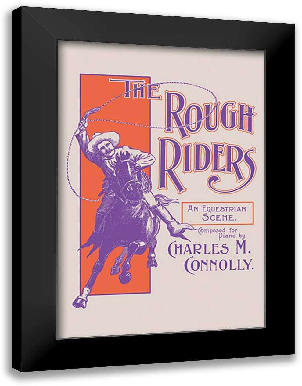 Rough Riders: An Equestrian Scene 16x22 Black Modern Wood Framed Art Print Poster