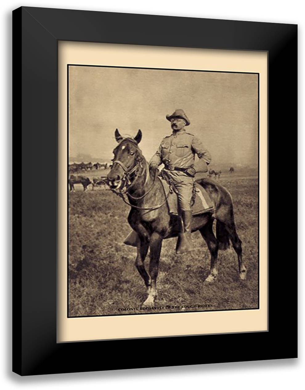 Colonel Roosevelt of the Rough Riders 16x22 Black Modern Wood Framed Art Print Poster