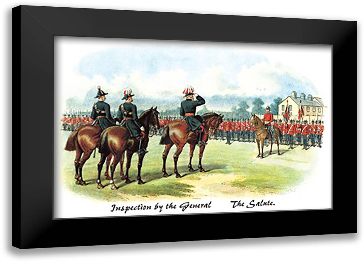 Inspection by the General: The Salute 22x16 Black Modern Wood Framed Art Print Poster by Simkin, Richard