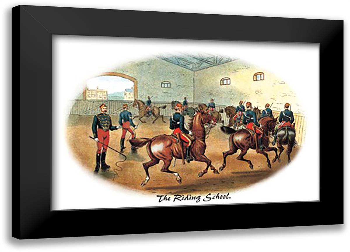 Riding School 22x16 Black Modern Wood Framed Art Print Poster by Simkin, Richard