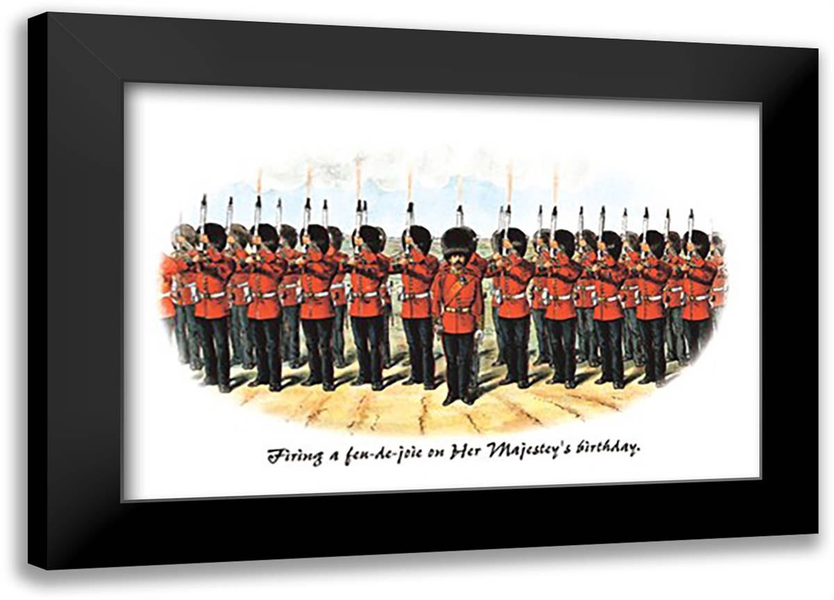 Firing a fen-de-joie on Her Majesty's Birthday 22x16 Black Modern Wood Framed Art Print Poster by Simkin, Richard