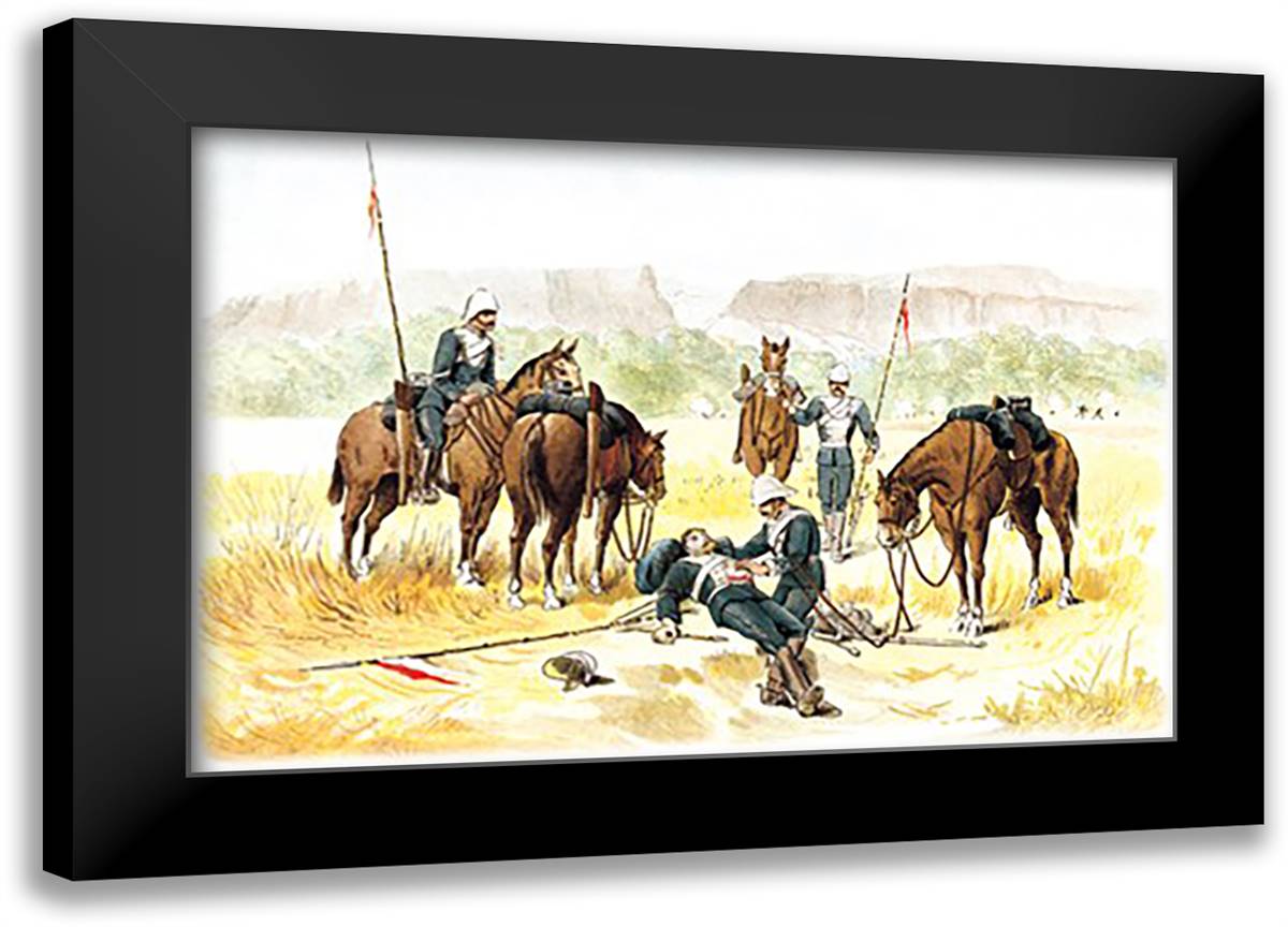 Assisting a Wounded Soldier 22x16 Black Modern Wood Framed Art Print Poster by Simkin, Richard