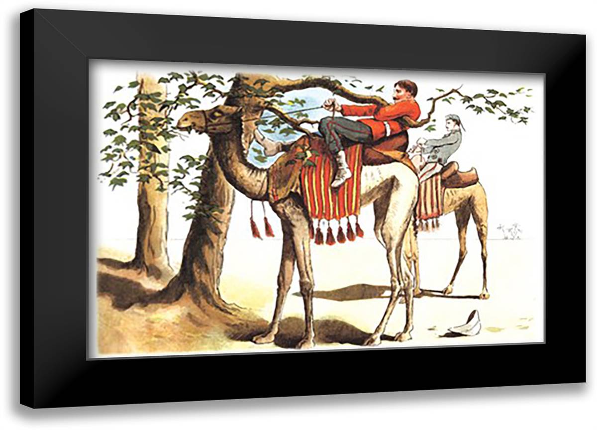 Troubles with a Camel 22x16 Black Modern Wood Framed Art Print Poster by Simkin, Richard